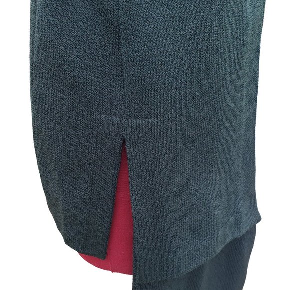 St. John Couture Jacket Pant Set 6 Forest Green Santana Knit Zip Front Hi Neck - Picture 6 of 11